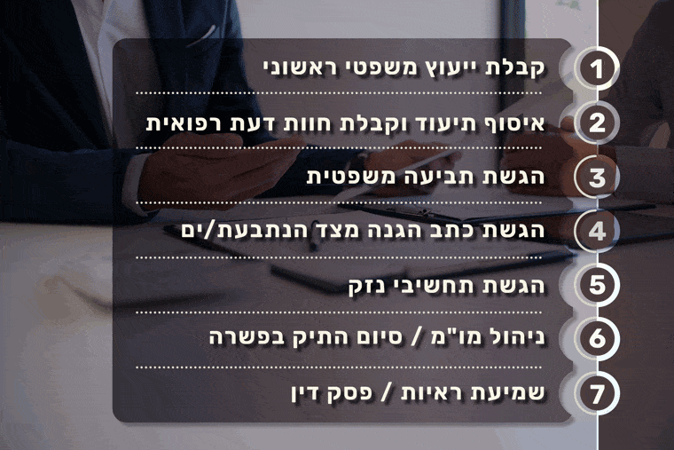שלבים בניהול התיק